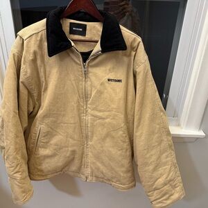 Men's Tan Corduroy Bomber Jacket